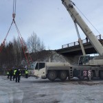 Подъем мостового пролета.