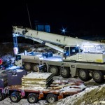 кран 250 тонн работает в ночную смену